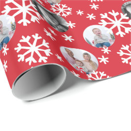 Målade snöflingor Foto presentpapper rött vitt