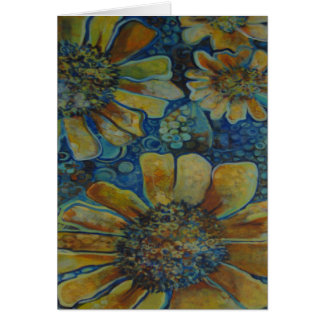 målade solrosor hälsningskort