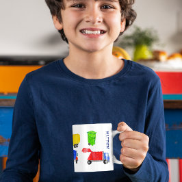 Målade soptransporter Pojkar Personliga Kaffemugg