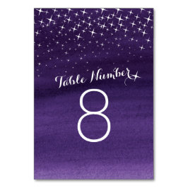 Målade stjärnor lila Bröllop bordsnumren himmel Bordsnummer