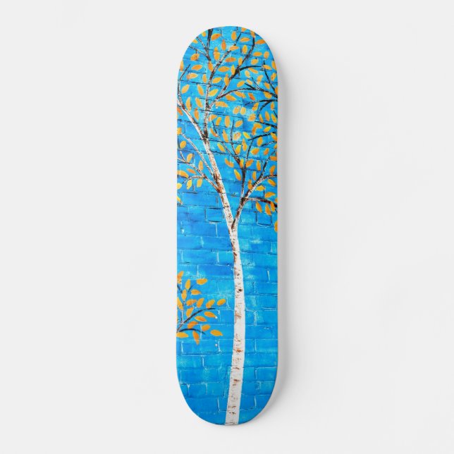 målade träd skateboard bräda 21,5 cm (Framsida)
