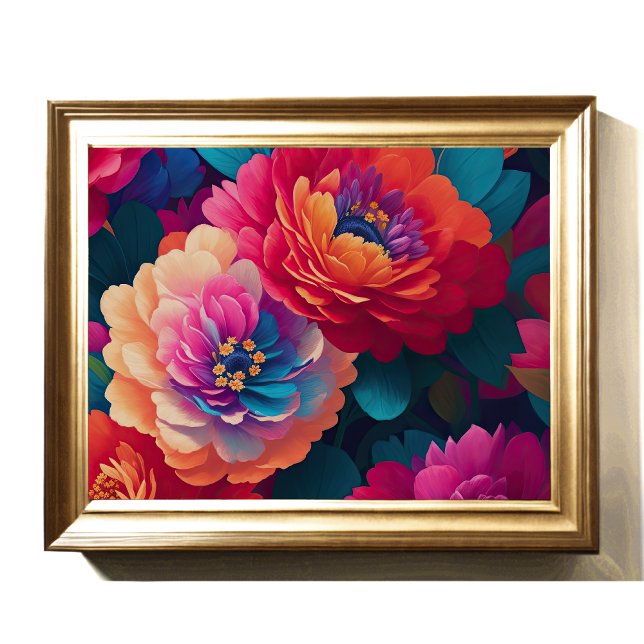 Målade uppåtriktade blommor fet 4:3 poster (Skapare uppladdad)