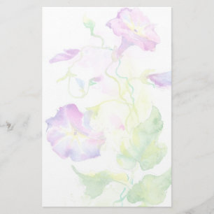 Målade vattenfärgconvolvulusblommor brevpapper