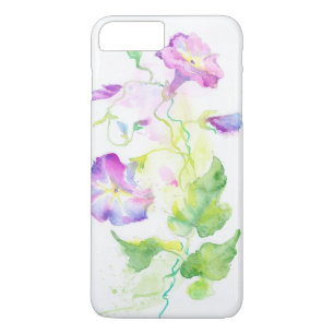 Målade vattenfärgconvolvulusblommor