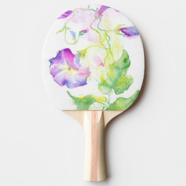 Målade vattenfärgconvolvulusblommor pingisracket (Framsidan)