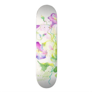 Målade vattenfärgconvolvulusblommor skateboard bräda 19,5 cm