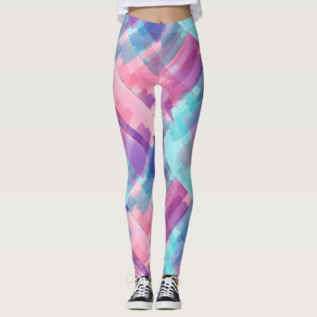 Målade vattenfärger Kvinnors färgämnen Leggings (Framsida)