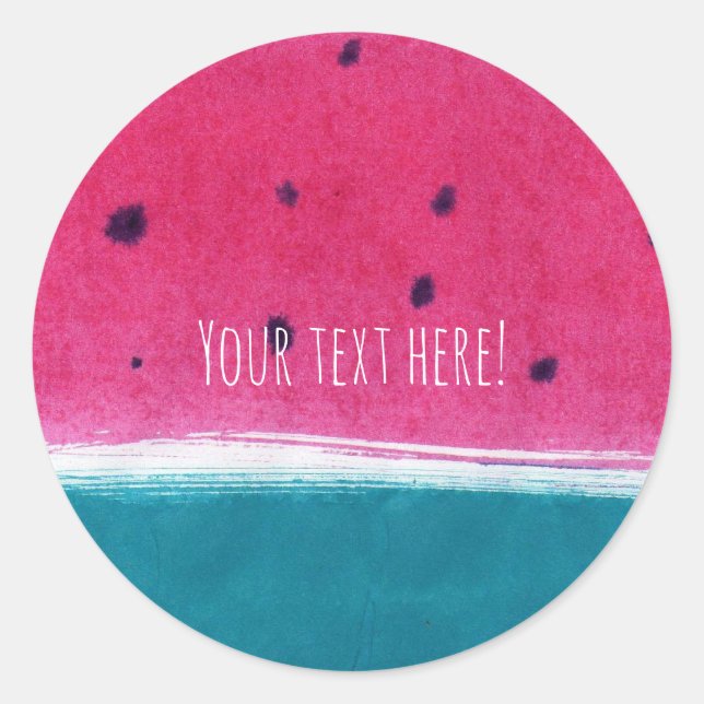 Målade vattenmelonklistermärken runt klistermärke (Framsida)