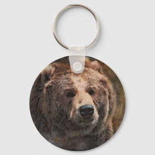 MåladGrizzly Nyckelring