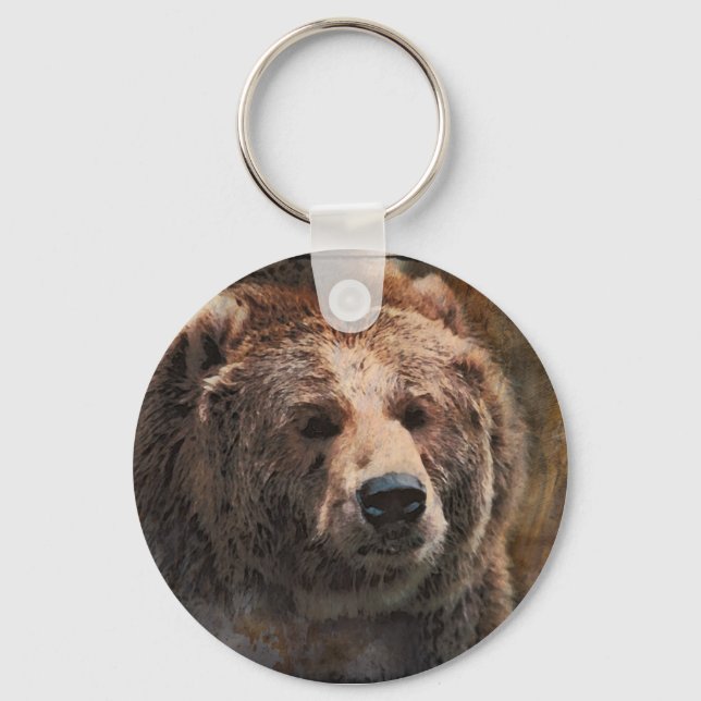 MåladGrizzly Nyckelring (Framsida)