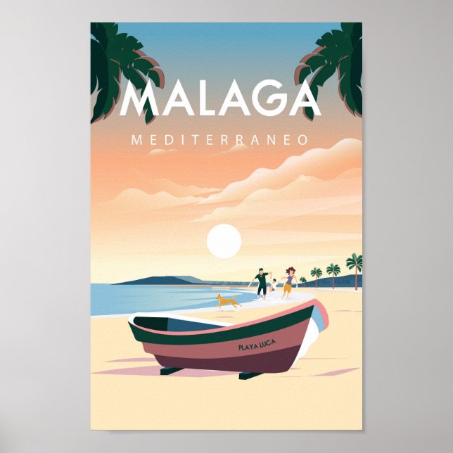 Malaga-affisch för spaltresor poster (Framsidan)