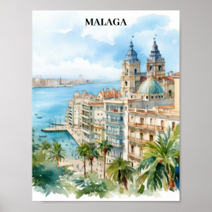 Malaga Andalusien Spanien Travel Poster