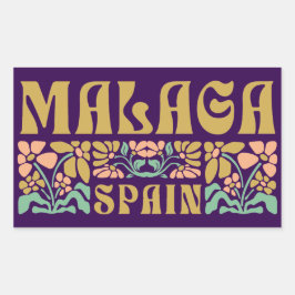 Malaga Costa del Sol Spanien Rektangulärt Klistermärke