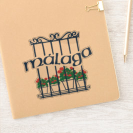 Malaga, fönster med blommor klistermärken