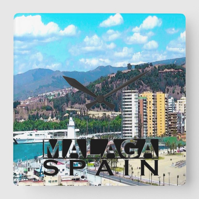Malaga Fyrkantig Klocka (Framsida)