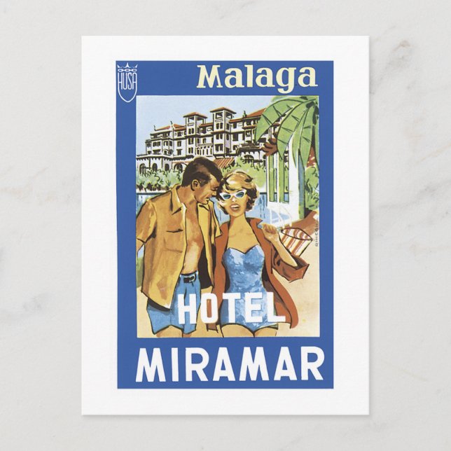 Malaga Hotel Miramar Vykort (Framsida)