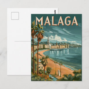 Malaga i retro charm - Vintage resor Vykort