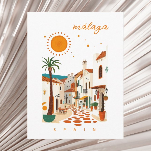 Malaga Málaga Spanien vit stad semester Vykort (Skapare uppladdad)