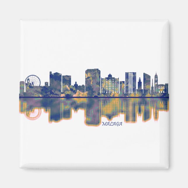 Malaga Skyline Magnet (Framsidan)