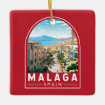 Malaga Spain Travel Art Vintage Julgransprydnad Keramik<br><div class="desc">Málaga retro-vektorns resedesign. Máaga blir resande längs södra Spaniens sol-kyssade stränder,  med sin fängslande blandning av rikens historia,  vibrerande kultur och andande naturskönhet.</div>
