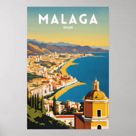 Malaga Spain Vintage Poster