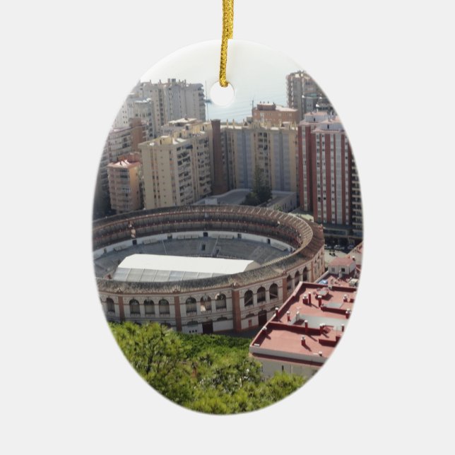 Malaga Spanien Julgransprydnad Keramik (Framsidan)