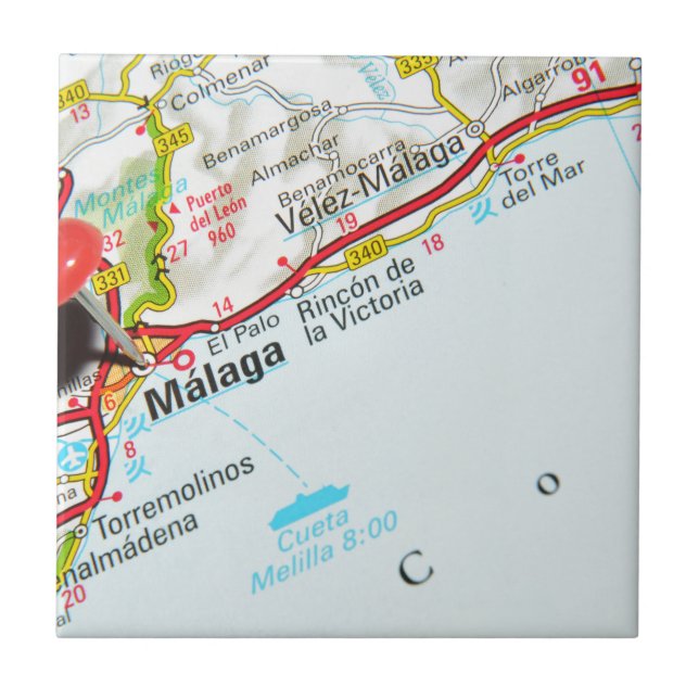 Malaga Spanien Kakelplatta (Framsidan)