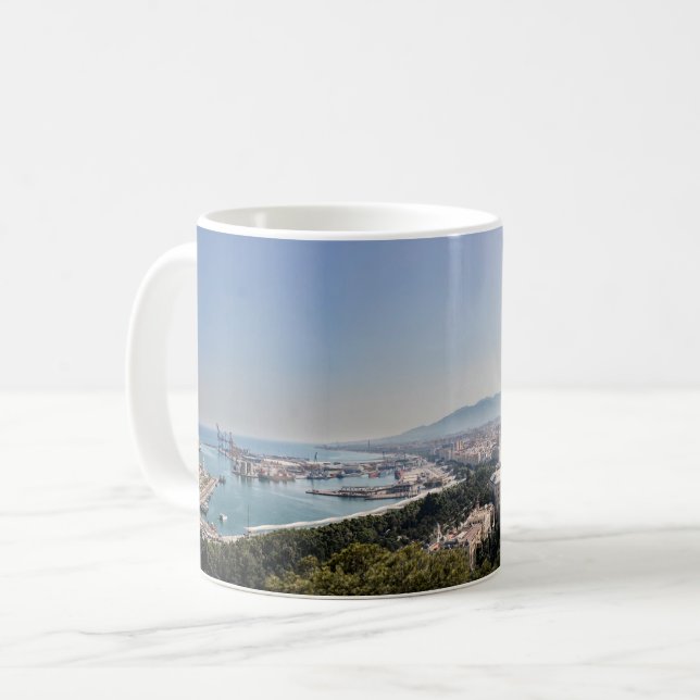 Malaga, Spanien Panorama Kaffemugg (Framsida vänster)