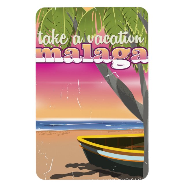 Malaga Spanien reseskylt. Magnet (Vertikal)
