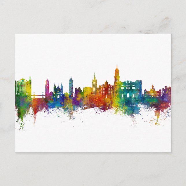 Málaga Spanien Skyline Vykort (Framsida)