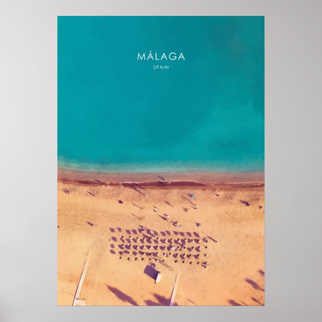 Malaga, Spanien Travel Artwork Poster (Framsidan)
