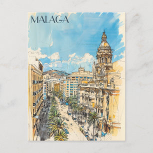 Malaga Spanien Travel Vykort