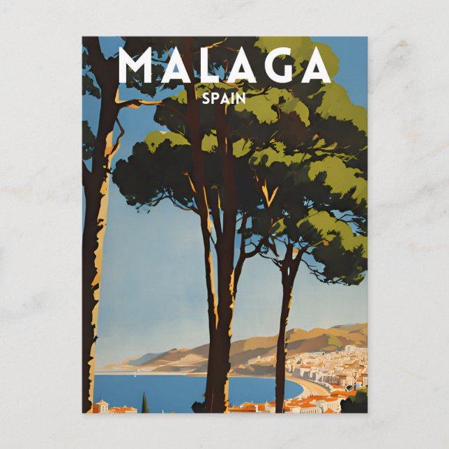 Malaga Spanien Vykort (Framsida)