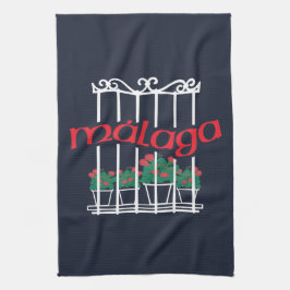 Malaga, window with flowers kökshandduk