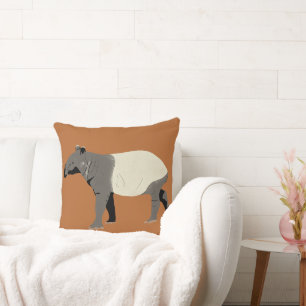 Malajisk tapir Djur Grafisk Kanel Orange Kudde