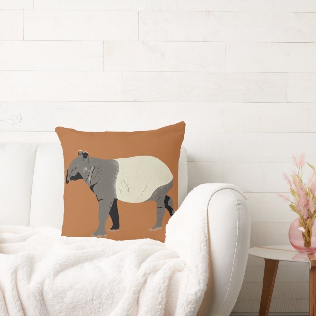Malajisk tapir Djur Grafisk Kanel Orange Kudde (Soffa)