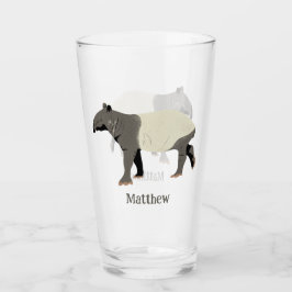 Malajisk Tapir Illustrerad Personlig Glaskopp