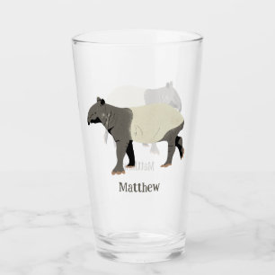 Malajisk Tapir Illustrerad Personlig Glaskopp