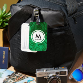 Malakit Mineral Monogram Bagagebricka