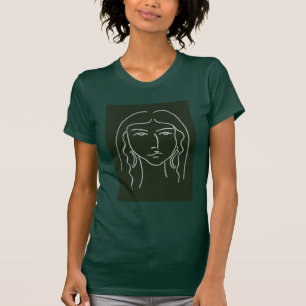 Malakit Porträtt med lång hår T Shirt