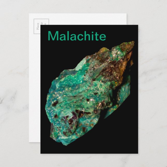 Malakitfoto, Mineral Sten, Grönt, naturfotografi Vykort (Fram/baksida)