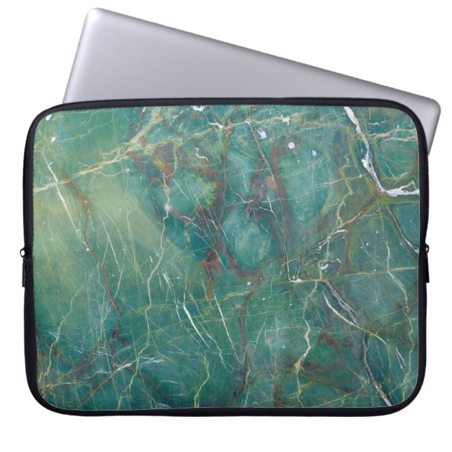 Malakitmarmor grönt marble struktur, detaljstruktu laptop fodral (Framsidan)