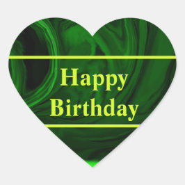 Malakitsten struktur, personlig hjärtformat klistermärke