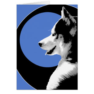Malakkort för Siberian husky/Alaska Hälsningskort