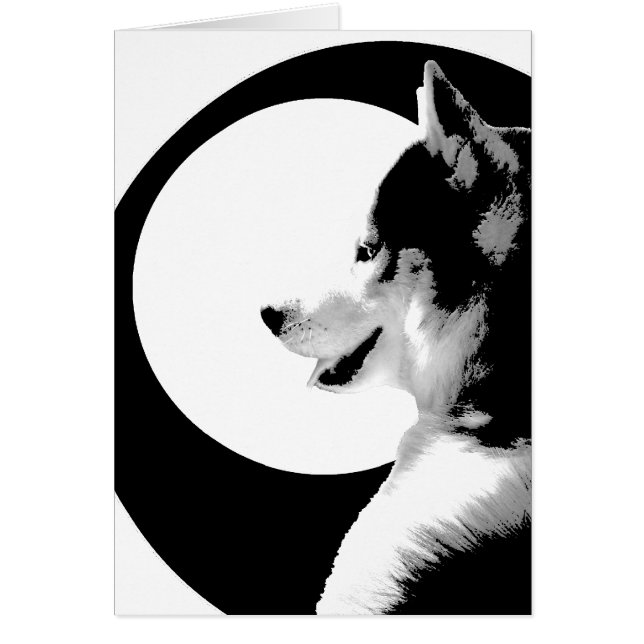 Malakkort för Siberian husky/Alaska Hälsningskort (Framsidan)