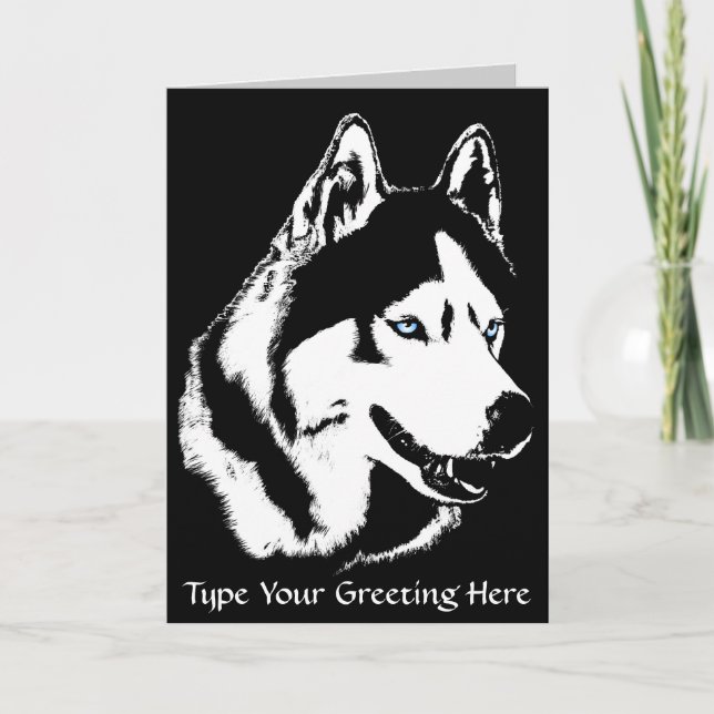 Malakkort för siberian husky/Alaska - rost Helgkort (Framsida)