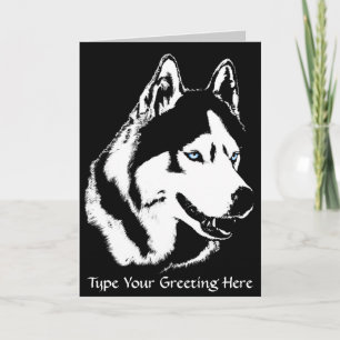 Malakkort för siberian husky/Alaska - rost Helgkort