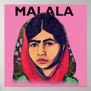 Malala Yousafzai, den inspirationella feministiska Poster