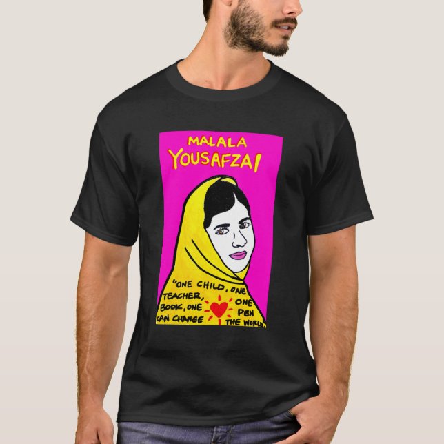 Malala Yousafzai Pop Folk Art friends T Shirt (Framsida)