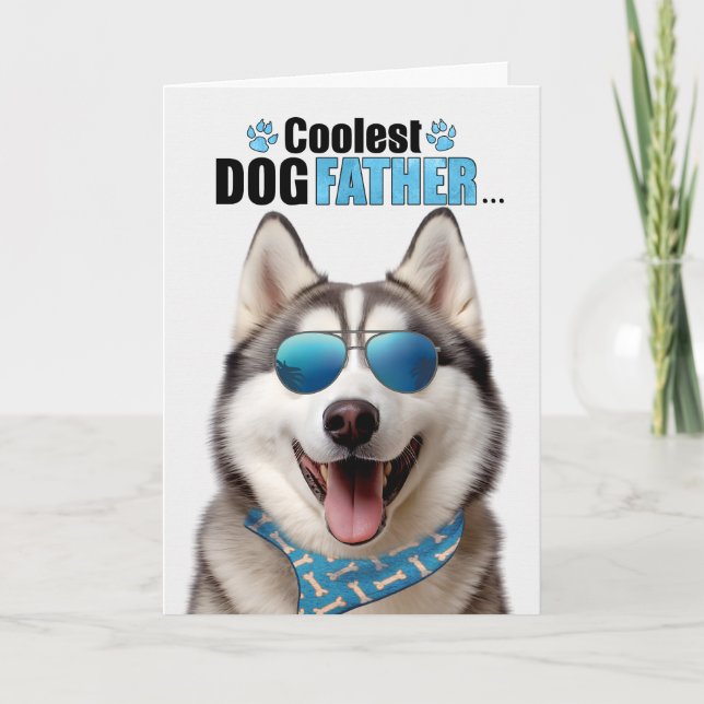 Malamute Hund Coolest Pappa Fars dag Helgkort (Framsida)